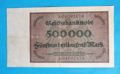 500.000 Mark 1923 Bancnota Germania - piesa veche de colectie foto