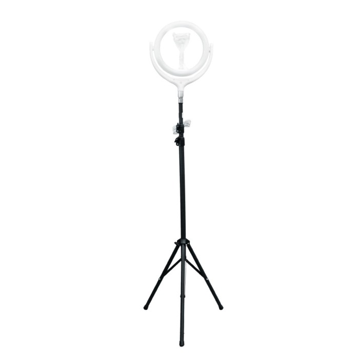 Lampa circulara cu trepied, Led F-539A, USB, suport telefon