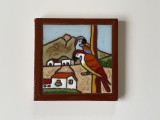 Placheta din ceramica smaltuita, artist ceramist Alicia Penin, insula Lanzarote, Spania
