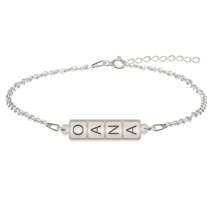 Bratara personalizata cu design piese de domino - argint 925