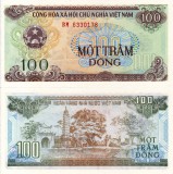 Bancnota Vietnam 100 Dong 1991 UNC NOUA Ne流通 (Ne circulata)