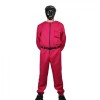 Costum pentru adulti, Jocul Calamarului, model Lider, marimea L, rosu, centura inclusa