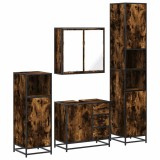 Cumpara ieftin Set de mobilier de baie 4 piese Lemn prelucrat de stejar afumat