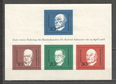 Germania.1968 1 an moarte K.Adenauer:cancelar-Bl. MG.231 foto