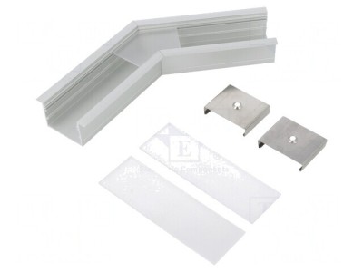 Conector 135&amp;deg; Argintiu Aluminiu Anodat VARIO30-07 foto