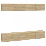 Cumpara ieftin Dulapuri TV de perete, 4 buc, stejar sonoma, 100x30x30 cm