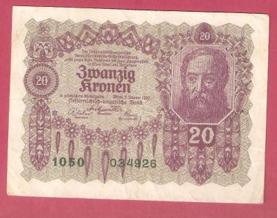 AUSTRIA 10 KRONEN / 1922 foto