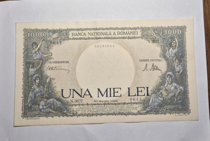 1000 lei 1945 UNC