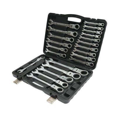 Set 22 chei combinate cu clichet articulate CrV 6-32mm Breckner Germany foto