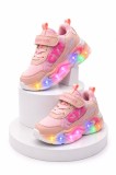 Adidasi cu lumini LED, Model CYX, piele ecologica, fete, roz (Marime
