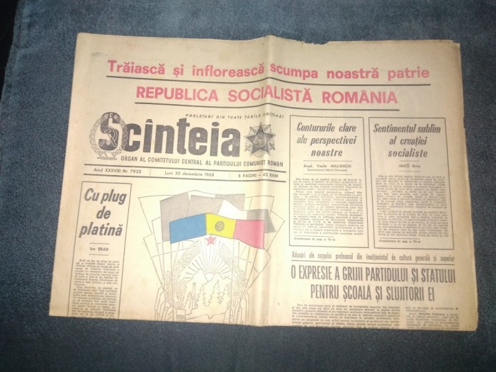 ZIARUL ROMANIA LIBERA 30 DECEMBRIE 1968