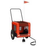 Cumpara ieftin Remorca bicicleta animale companie portocaliu/negru oxford/fier