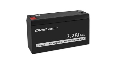 Baterie Qoltec AGM | 6V | 7.2 Ah | max. 105A foto
