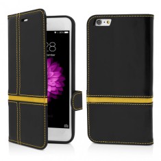 Husa Flip Book iPhone 6 Plus iPhone 6s Plus Black&amp;Yellow Vetter