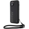 Husa pentru Apple iPhone 15 Plus, BMW, Signature Wordmark Cord, Neagra