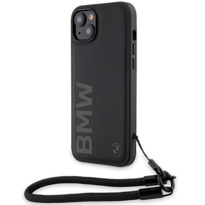Husa pentru Apple iPhone 15 Plus, BMW, Signature Wordmark Cord, Neagra foto