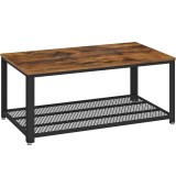 VASAGLE Masuta de cafea, cu cadru metalic, raft de depozitare, pentru living, 45x106x60cm, stil industrial, maro rustic Household NewTrend