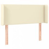 Cumpara ieftin Tablie de pat cu aripioare crem 103x16x78/88 cm piele ecologica