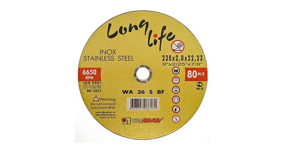 Disc abraziv pentru taiat inox Lugadisc Autentic 230X2,0X22,2 (Long ...