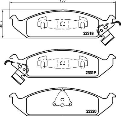 Placute frana Chrysler Cirrus, Stratus (Ja); Dodge Stratus SRLine parte montare : Punte fata foto