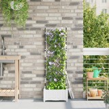VidaXL Ghiveci de Grădină cu Grilă Alb 40x40x125.5 cm