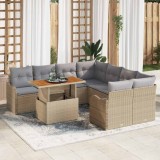 Cumpara ieftin Set de canapele pentru gradina 9 buc. Bej Rattan poli
