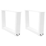 VidaXL Picioare pentru măsuță de cafea &icirc;n formă de V, 2 buc., alb, 50x(30-31,3) cm, oțel