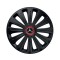 Set 4 Capace Roti pentru Mercedes, model Trend Black Cu Inel Rosu, R15