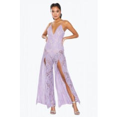 Salopeta dama din dantela violet fara maneca