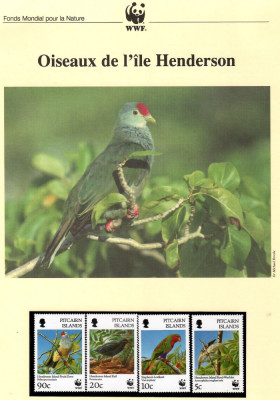 Insulele Pitcairn 1996 - Păsări locale, set WWF, 6 poze, MNH foto