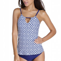 SW1442-44 Costum de baie stil tankini cu top colorat si chilot normal