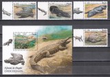 Angola 2018 - Crocodili, Serie cu Tapsuri + Colita, MNH