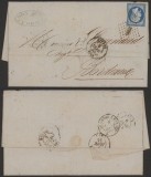 France 1855 Postal History Rare Old Cover + Content Dieppe to Bordeaux DB.481