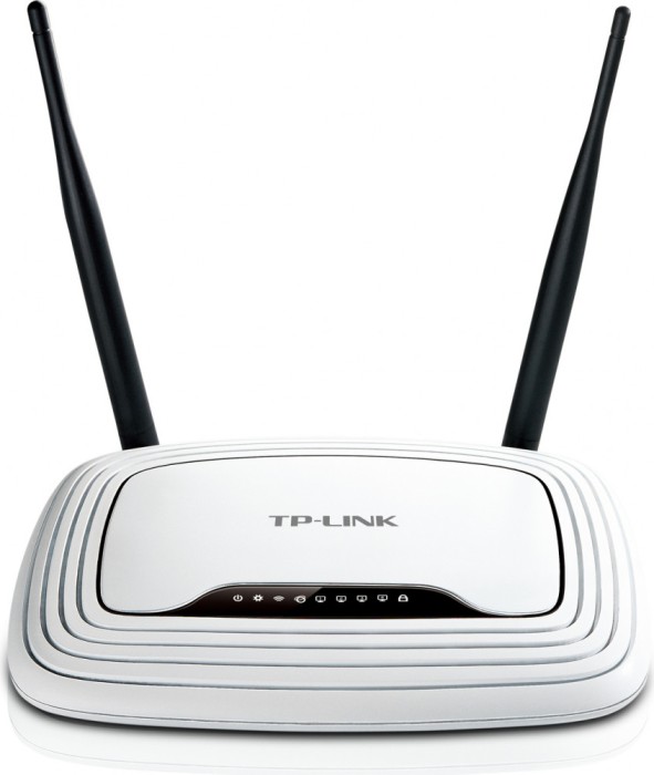 ROUTER TP-LINK wireless 300Mbps, 4 porturi 10/100Mbps, 2 antene externe, Atheros, 2T2R &quot;TL-WR841N&quot; (timbru verde 0.8 lei)