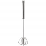 Tel practic semi automat Pufo din otel, tip mixer cu actionare manuala, pentru spumare si amestecare, 31 cm
