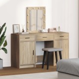 VidaXL Set masă toaletă cu LED 3 piese, stejar sonoma lemn prelucrat