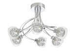 Plafoniera LED, 6 x 40 W, argintiu, sticla si metal OMC