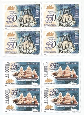 |Romania, LP 1627/2004, 550 ani de la nasterea lui Amerigo Vespucci, bloc 4, MNH foto