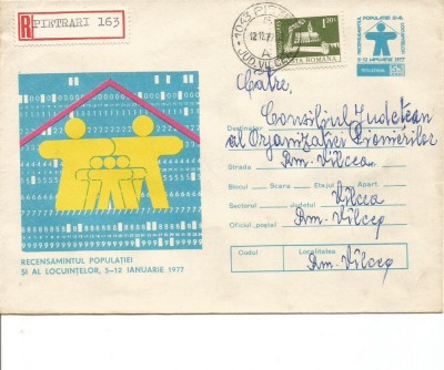(B) plic -(cod 0359/76)- Recensamantul populatiei si al locuintelor 1977 foto