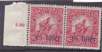 ROMANIA 1919, OCUPATIA SARBEASCA IN TIMISOARA 10 filer/15 filer supratipar,MNH. foto