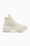Converse tenisi de piele Chuck Taylor All Star Lugged Heel femei, culoarea alb, A10370C