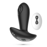 Vibrator Anal Crushious Octo, Remote Control, 10 Moduri Tapare si Vibratii, Silicon, Negru, USB, 12 cm