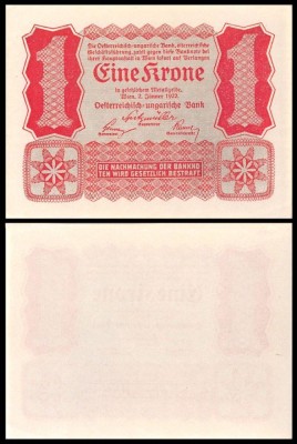 Austria 1922 - 1 krone UNC foto