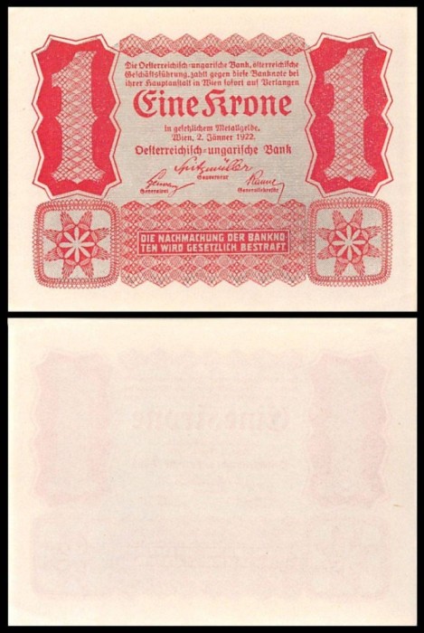 Austria 1922 - 1 krone UNC