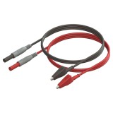 Cabluri de măsurare CAL TEST 0,6m izolație silicon negru și roșu cu mufă banană 4mm și clemă crocodil