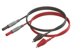 Cabluri de măsurare CAL TEST 0,6m izolație silicon negru și roșu cu mufă banană 4mm și clemă crocodil