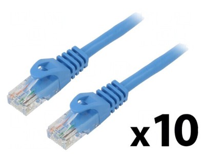 Cabluri patch U/UTP 5e CCA PVC albastru 1m 26AWG foto