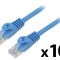 Cabluri patch U/UTP 5e CCA PVC albastru 1m 26AWG