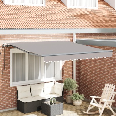 Cort retractabil automatic Gossi gri deschis 350x250 cm, tesatura de inlocuire pentru cort Gossi pentru cadru de 3,5x2,5 m gri deschis foto