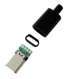 Mufa USB-C 3.1 5pin tata slim carcasa din plastic pentru montare pe cablu